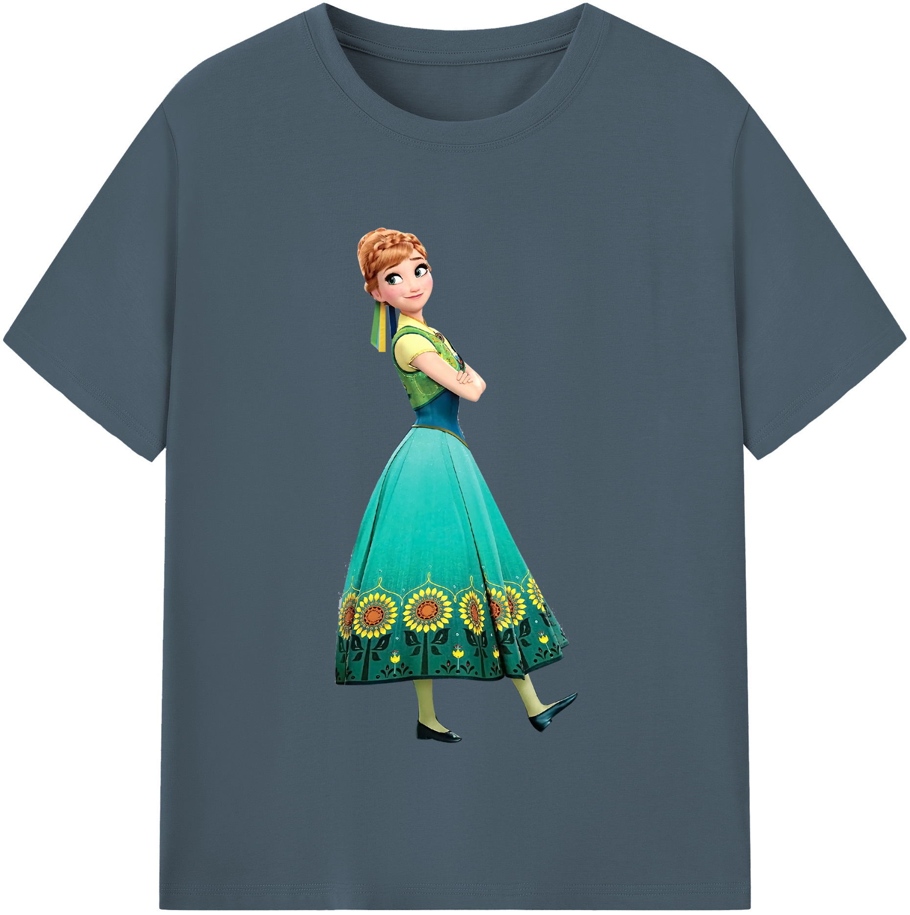 （画像用） アナと雪の女王 アンナ エルサ Frozen Anna Elsa 綿100％半袖Tシャツ（フロントプリント）